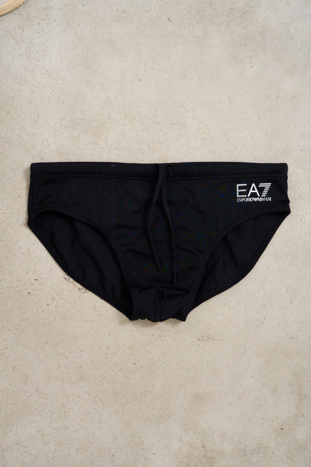 Slip uomo nero con logo EA7