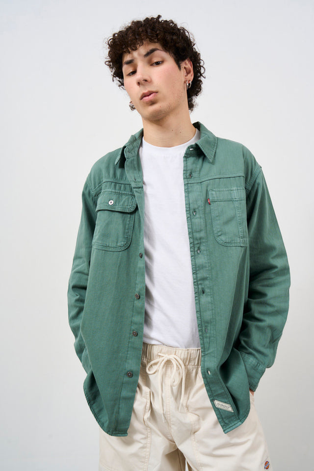 Camicia uomo verde modello Auburn