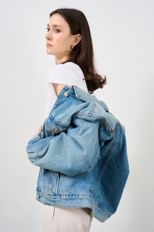 Giacca donna over in denim