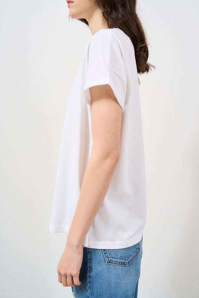 T-shirt donna manica corta bianca