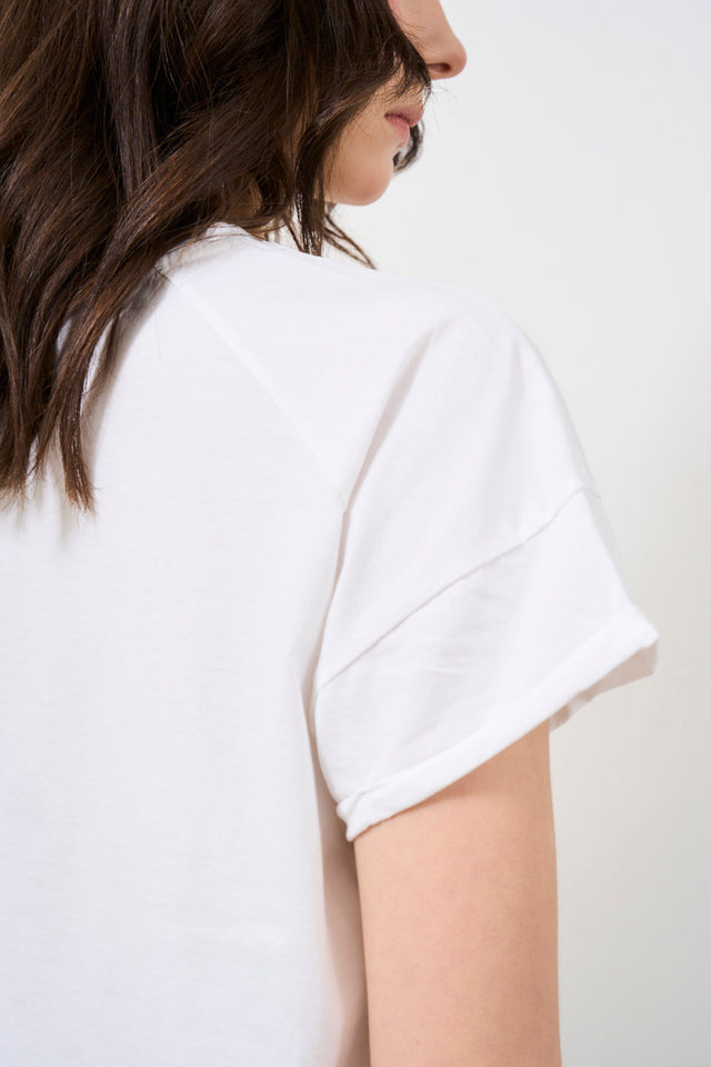 T-shirt donna manica corta bianca