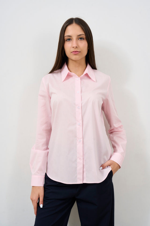 Camicia donna in popeline rosa