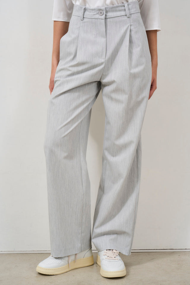 Pantalone donna con pinces grigio