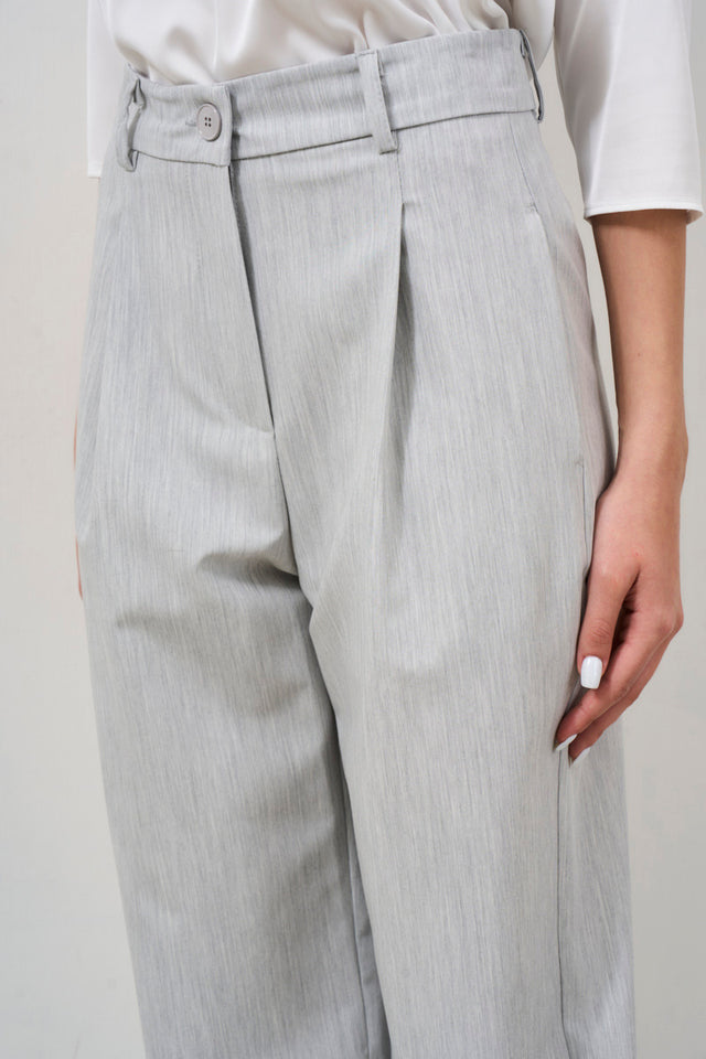 Pantalone donna con pinces grigio