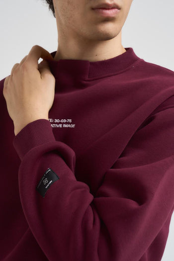 Felpa uomo girocollo bordeaux - 3