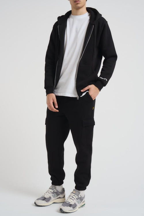 Felpa uomo con zip nera - 1