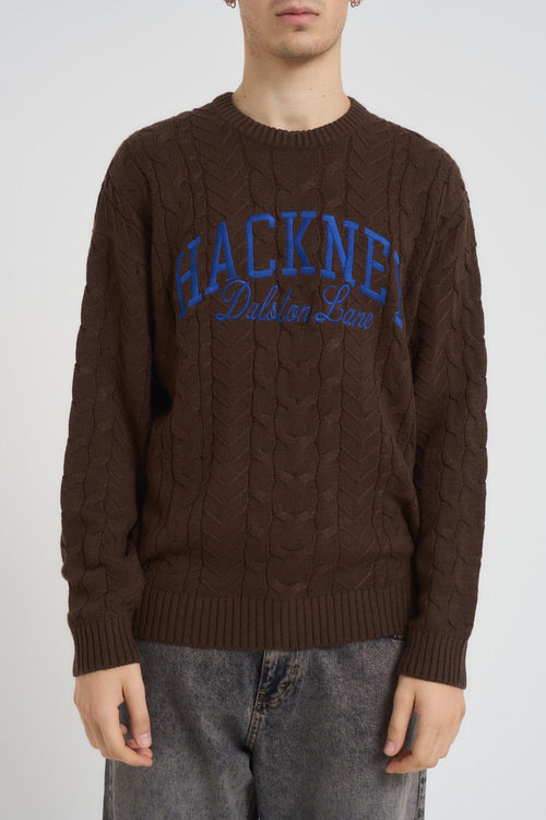 Maglia uomo treccia marrone