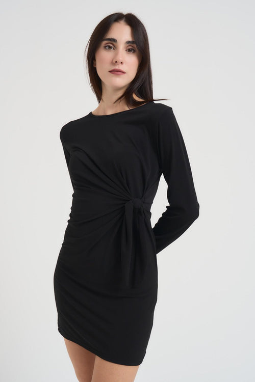Abito donna con nodo laterale nero