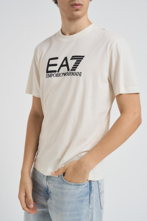 T-shirt uomo girocollo panna - 1