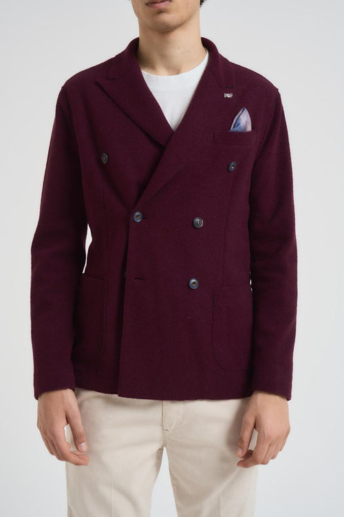 Giacca uomo in maglia bordeaux - 2