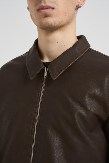 Giubbotto uomo in pelle marrone - 4