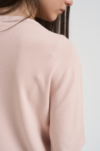 Maglia donna girocollo rosa cipria - 4