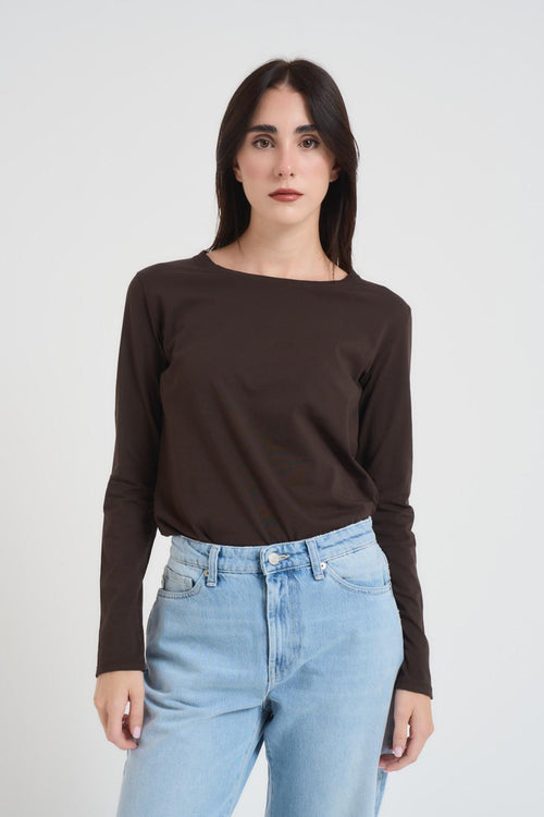 Maglia donna a maniche lunghe moro