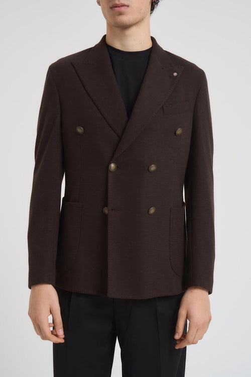 Giacca uomo doppiopetto marrone - 2