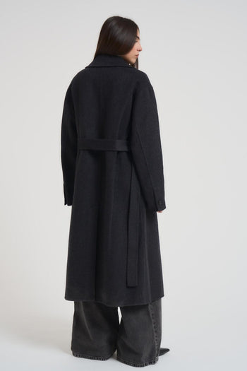 Cappotto donna lungo antracite - 5