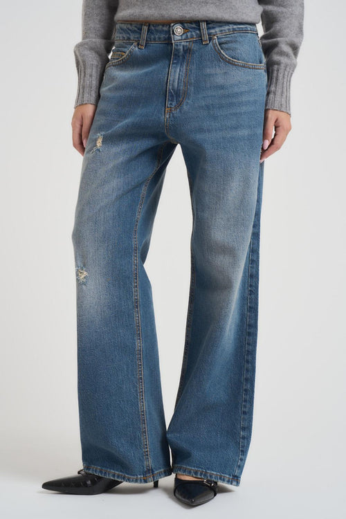 Jeans donna gamba dritta denim chiaro - 1