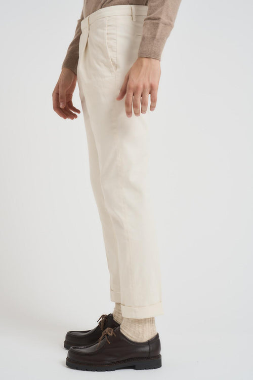 Pantalone uomo con pences panna - 2