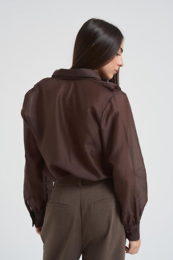 Camicia donna con rouches moro - 4