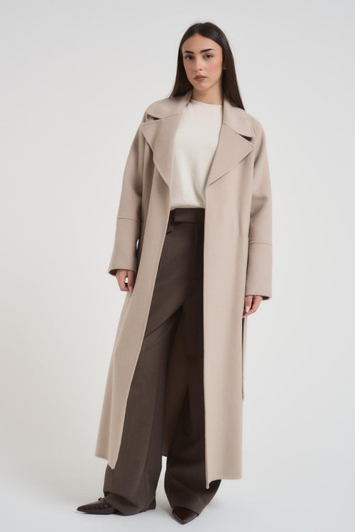 Cappotto donna lungo gesso