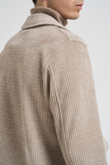 Camicia uomo velluto beige - 6