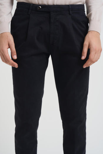 Pantalone uomo con pinces blu - 5