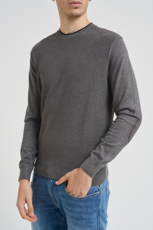 Maglia uomo girocollo grigio topo - 1