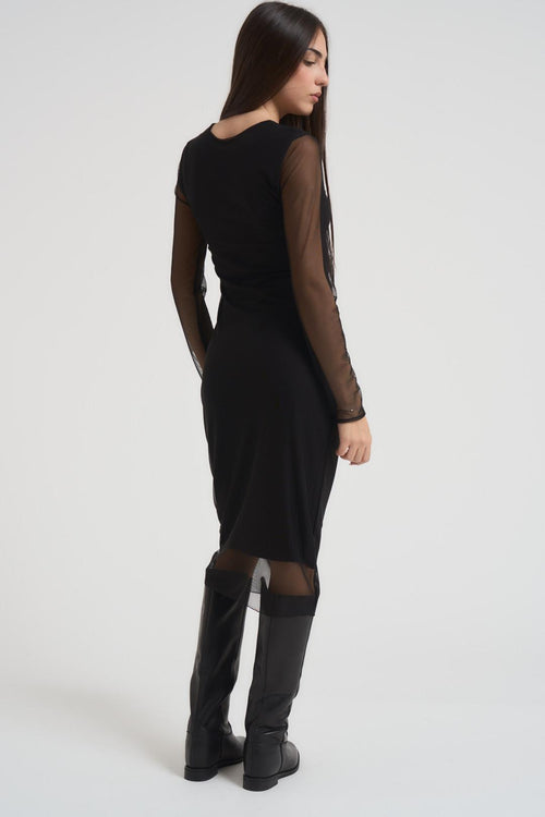 Abito donna midi in tulle nero - 2