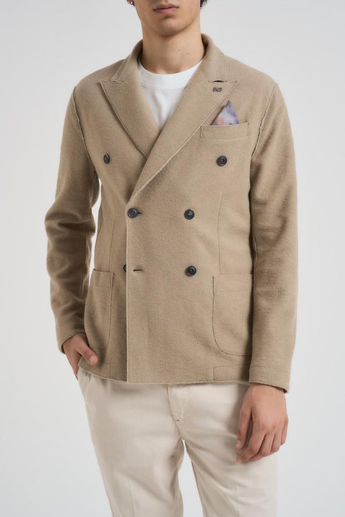 Giacca uomo in maglia beige - 1