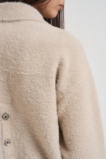 Bomber donna in ecopelliccia beige - 5
