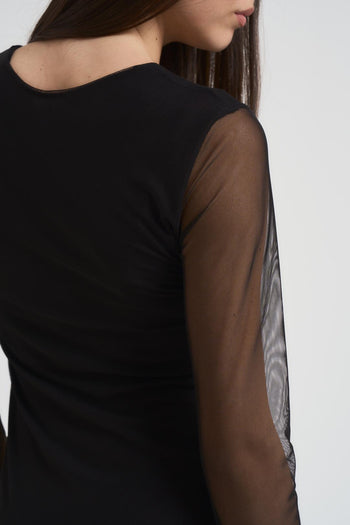 Abito donna midi in tulle nero - 4