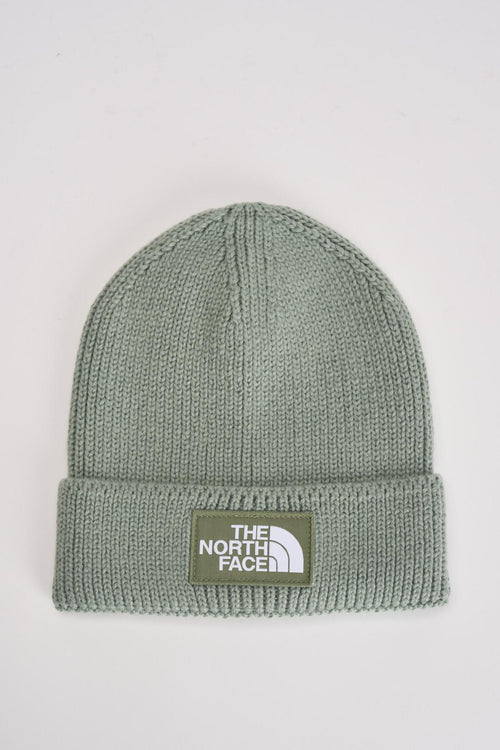 Berretto uomo con risvolto e logo box TNF verde
