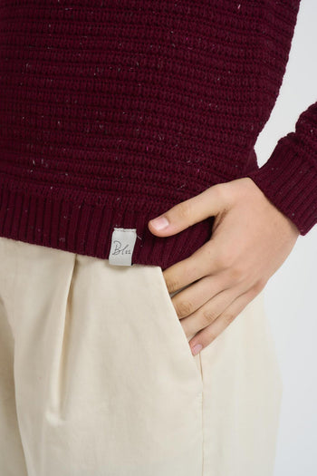 Maglia uomo girocollo bordeaux - 3