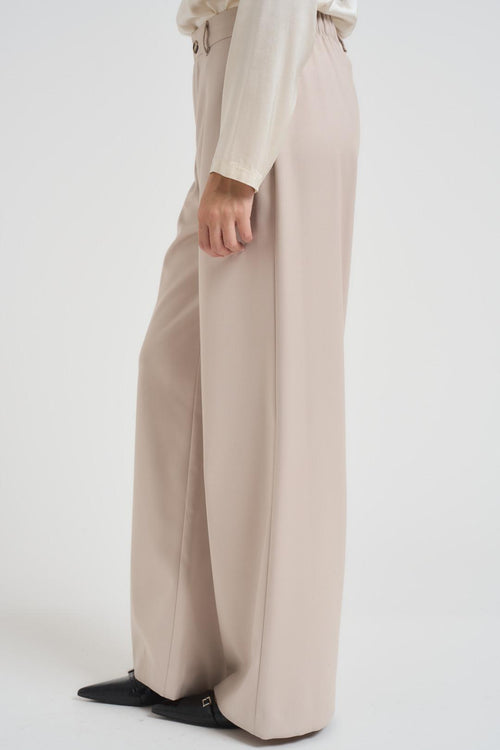 Pantalone donna a palazzo panna - 2