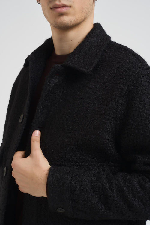 Giubbotto uomo in teddy nero - 2