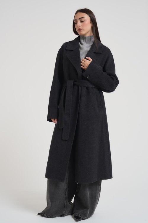 Cappotto donna lungo antracite - 2