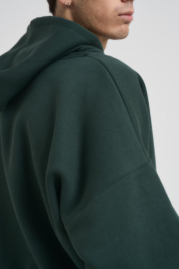 Felpa uomo con cappuccio verde bosco - 5