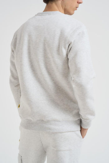 Felpa uomo grigia a girocollo - 4