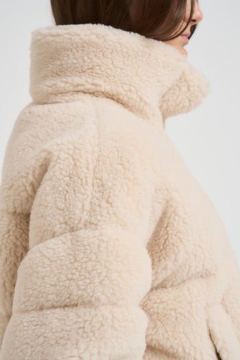 Piumino donna cropped teddy panna - 7