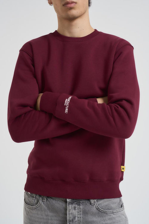 Felpa uomo bordeaux a girocollo - 2