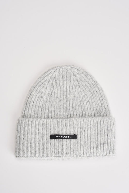 Cappello Beanie in misto lana grigio chiaro