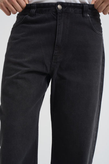 Jeans uomo gamba dritta in denim nero - 5