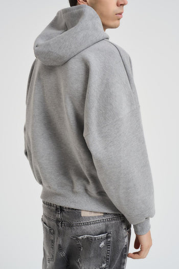 Felpa uomo con cappuccio grigio chiaro - 3