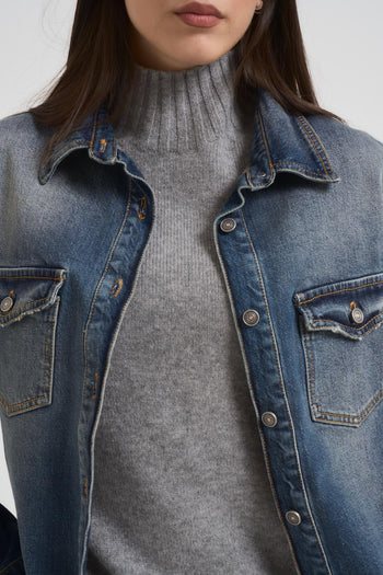 Camicia donna in denim chiaro - 5