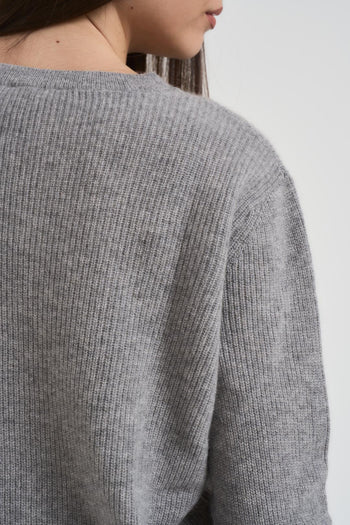 Maglia donna girocollo grigia - 4