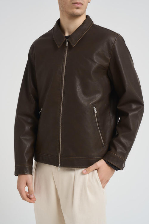 Giubbotto uomo in pelle marrone - 2