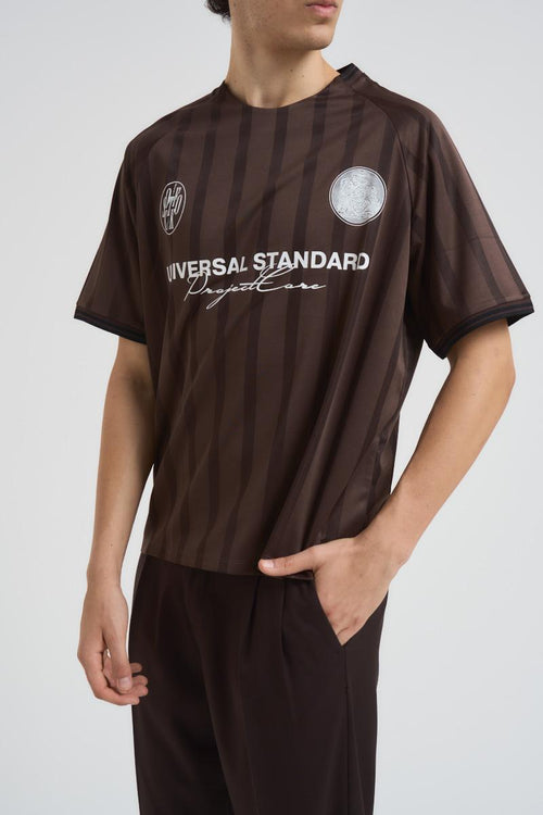 T-shirt uomo girocollo in jersey marrone - 2