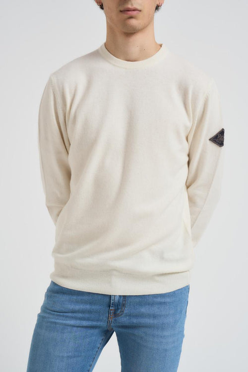 Maglia uomo girocollo panna