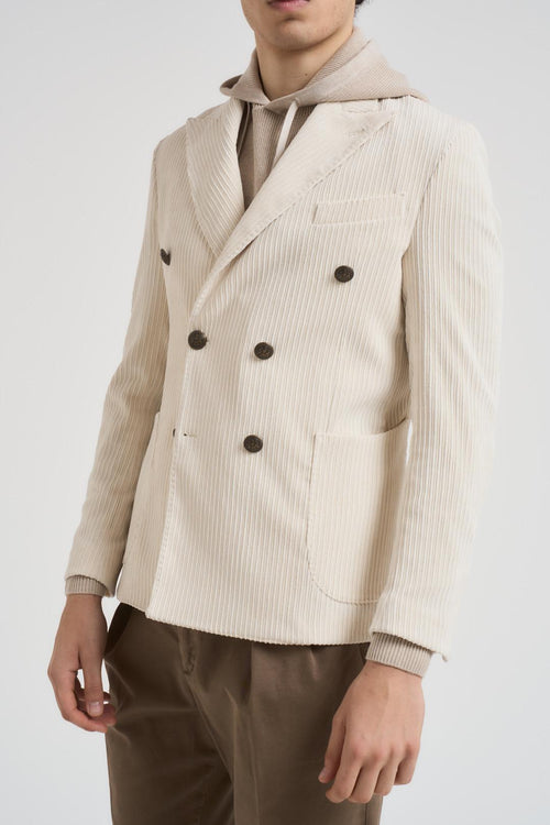Giacca uomo doppiopetto panna - 2