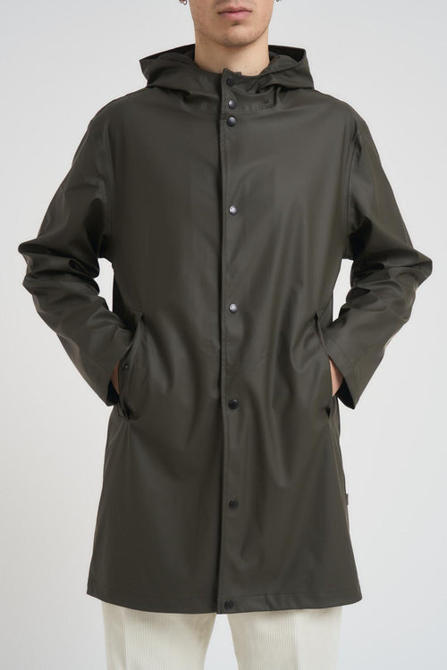 Giubbotto uomo impermeabile verde militare - 2