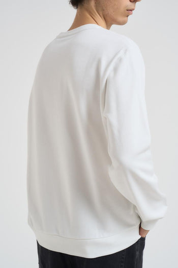 Felpa uomo girocollo bianca con logo dorato - 3